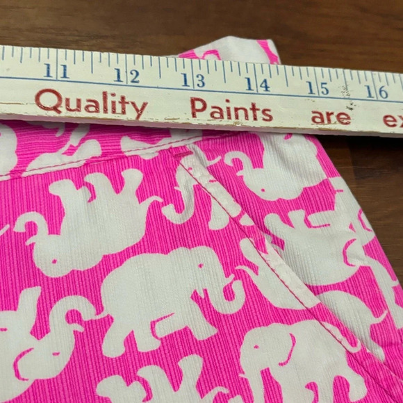 Lilly Pulitzer Buttercup Shorts Tusk in the Sun Pink Elephant Scalloped Size 0 - Picture 10 of 15